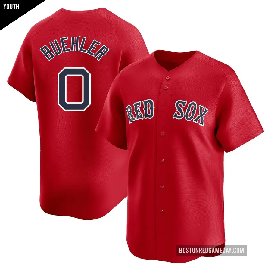 Youth Boston Red Sox ＃0 Walker Buehler Limited Red Alternate Jersey