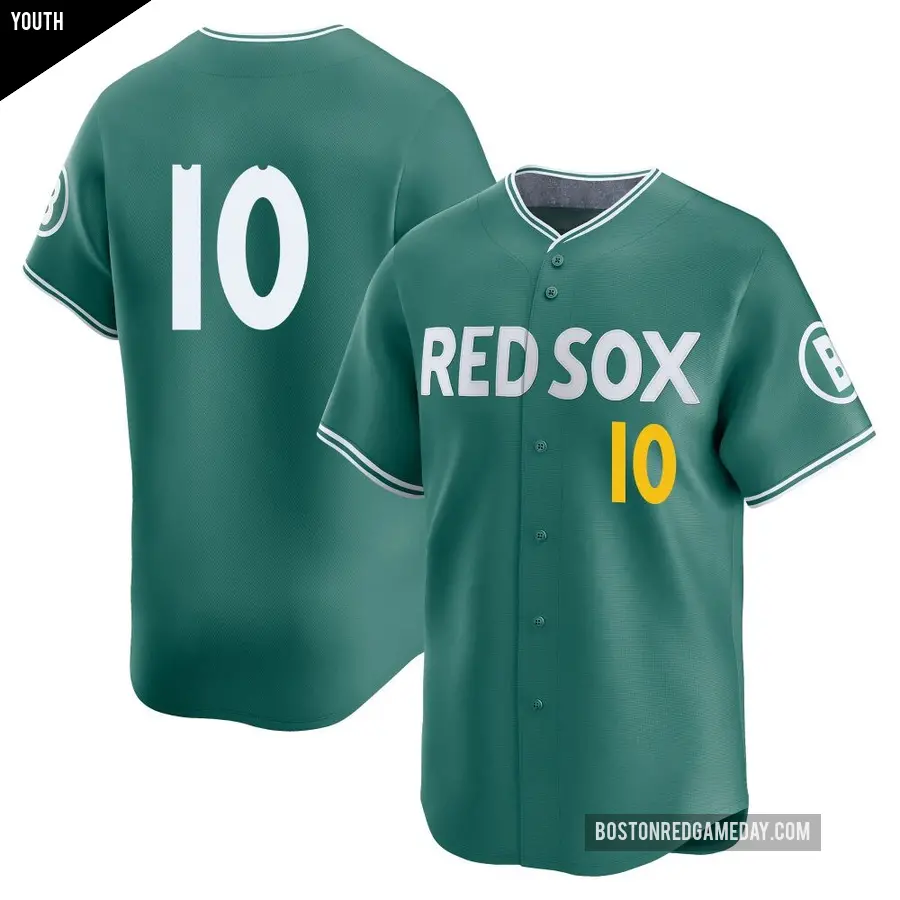 Youth Boston Red Sox ＃10 Trevor Story Limited Green 2025 City Connect Jersey