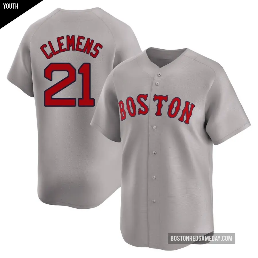 Youth Boston Red Sox ＃21 Roger Clemens Limited Gray Away Jersey
