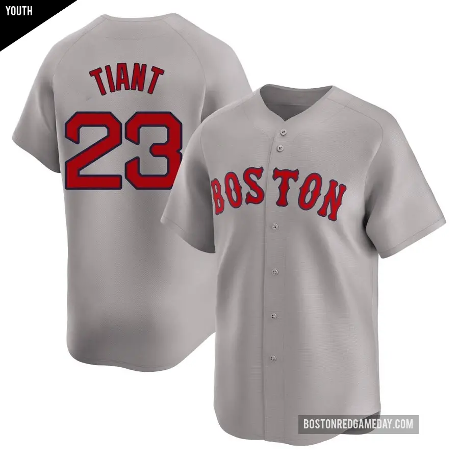 Youth Boston Red Sox ＃23 Luis Tiant Limited Gray Away Jersey