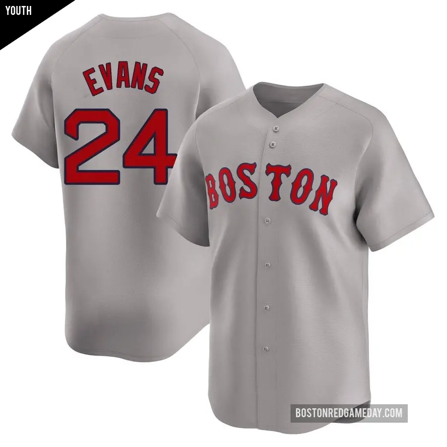 Youth Boston Red Sox ＃24 Dwight Evans Limited Gray Away Jersey