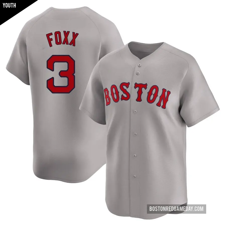 Youth Boston Red Sox ＃3 Jimmie Foxx Limited Gray Away Jersey