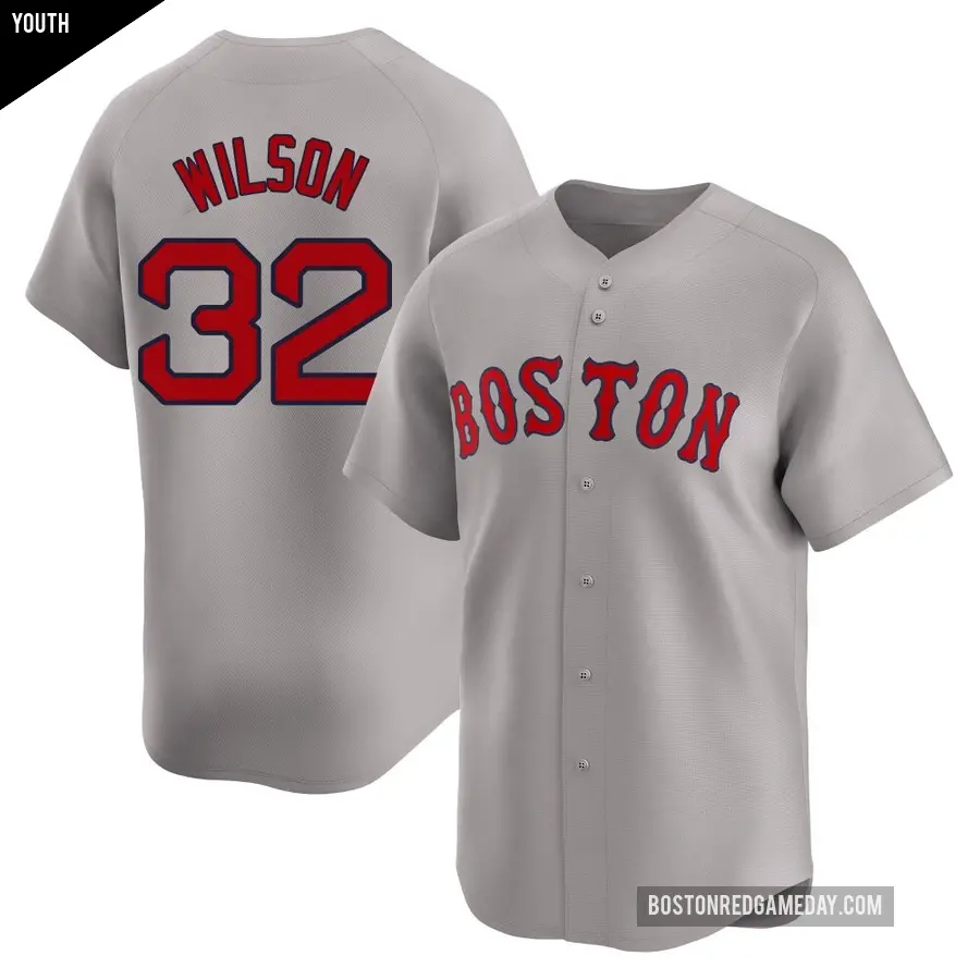 Youth Boston Red Sox ＃32 Justin Wilson Limited Gray Away Jersey
