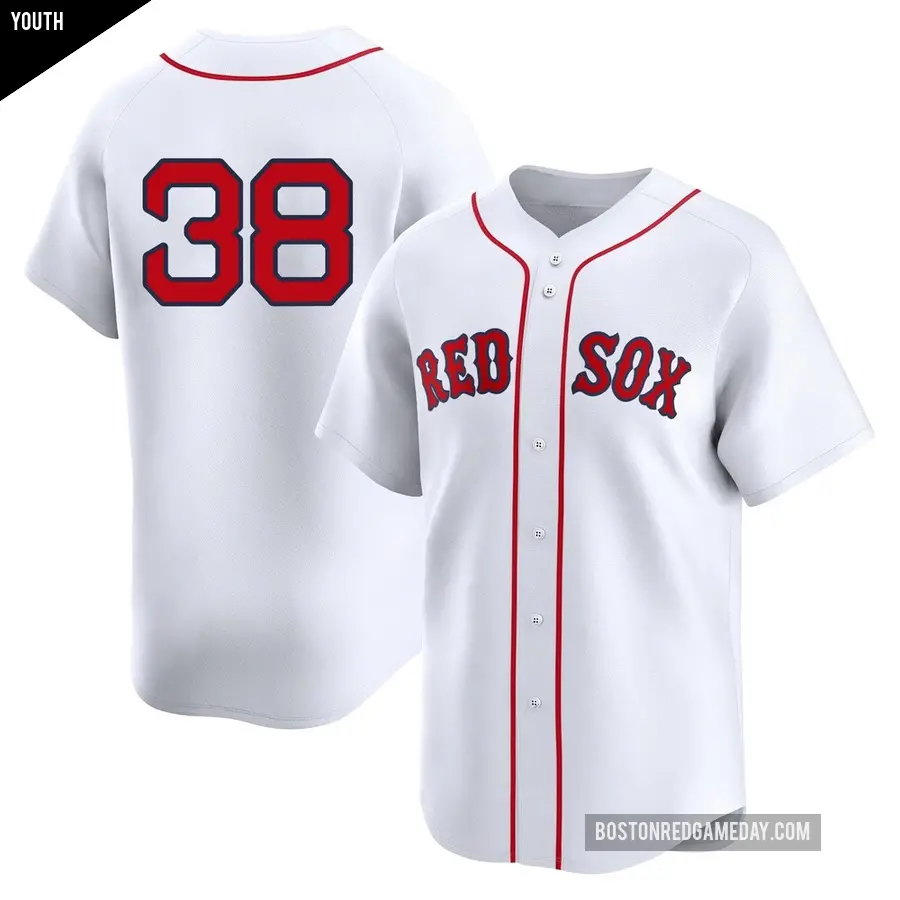 Youth Boston Red Sox ＃38 Eli White Limited White 2nd Home Jersey