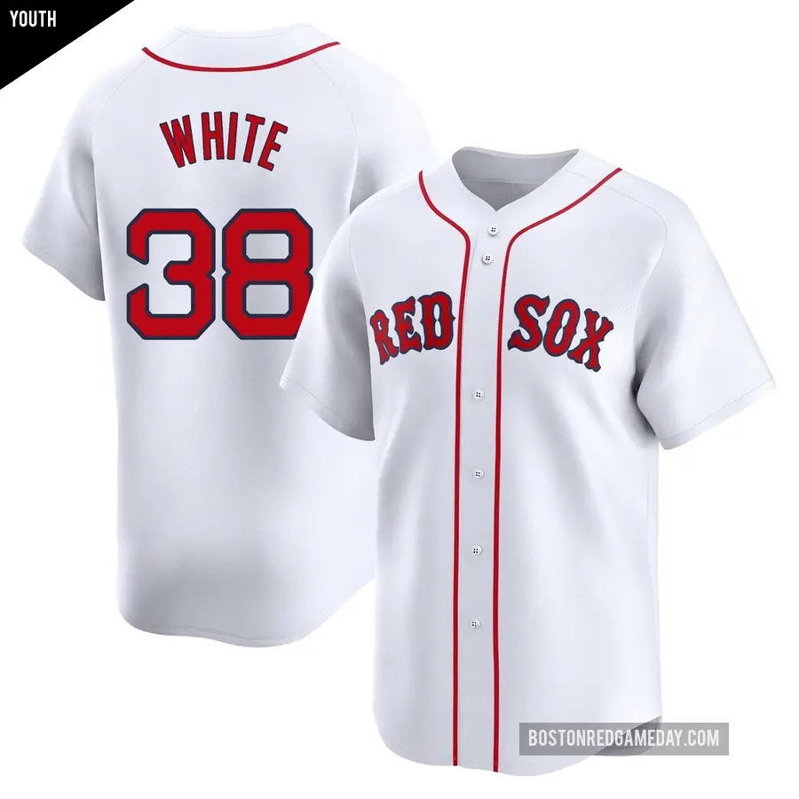Youth Boston Red Sox ＃38 Eli White Limited White Home Jersey