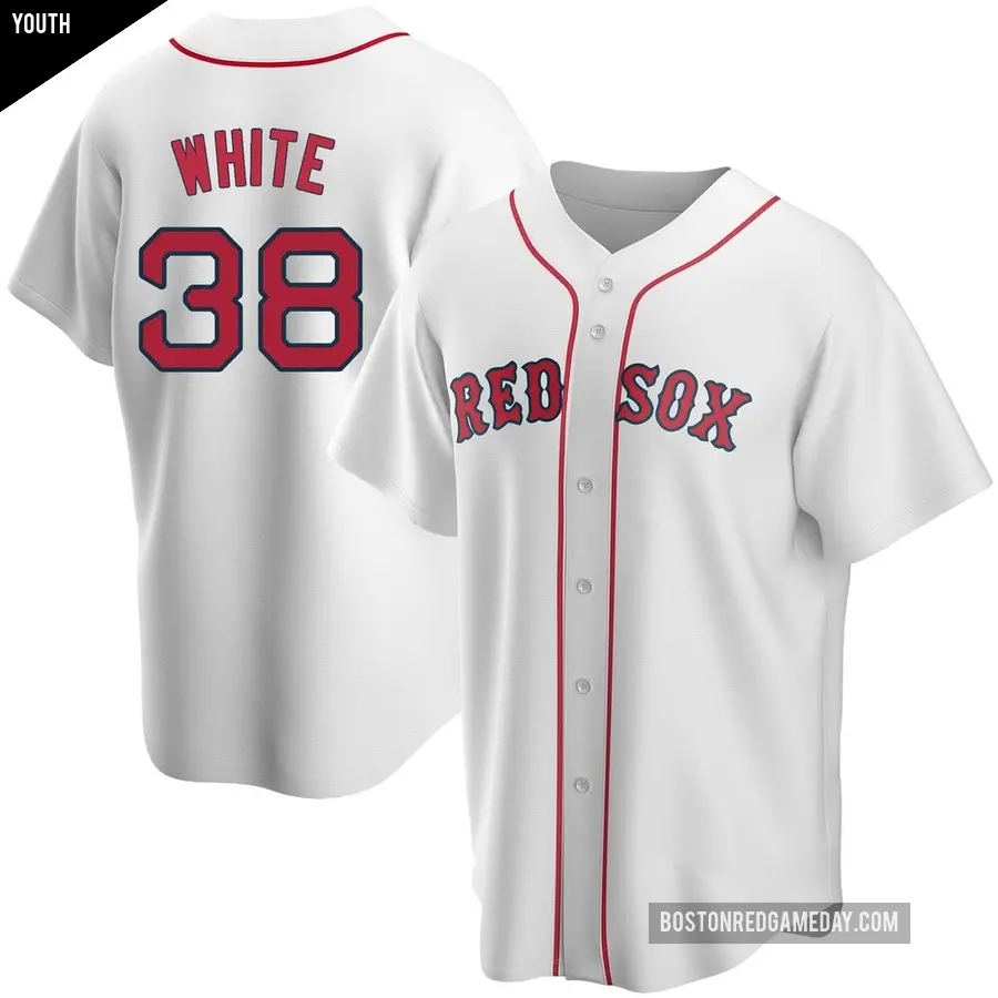 Youth Boston Red Sox ＃38 Eli White Replica White Home Jersey