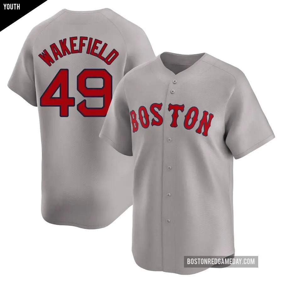 Youth Boston Red Sox ＃49 Tim Wakefield Limited Gray Away Jersey