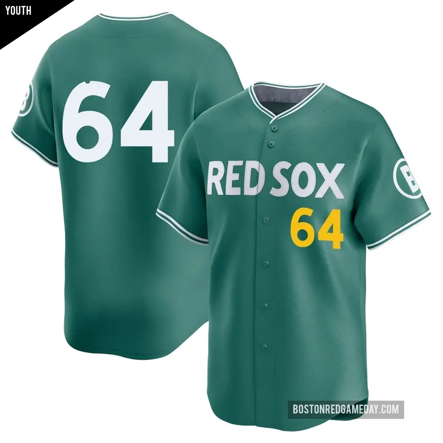 Youth Boston Red Sox ＃64 Jake Bennett Limited Green 2025 City Connect Jersey