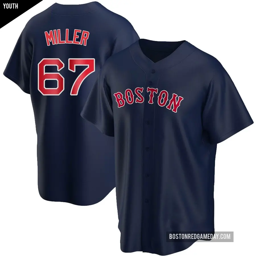 Youth Boston Red Sox ＃67 Erik Miller Replica Navy Alternate Jersey