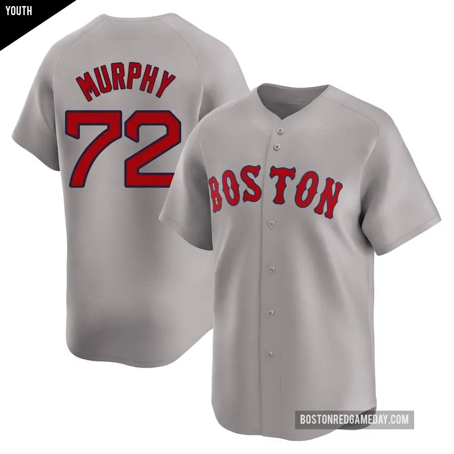 Youth Boston Red Sox ＃72 Chris Murphy Limited Gray Away Jersey