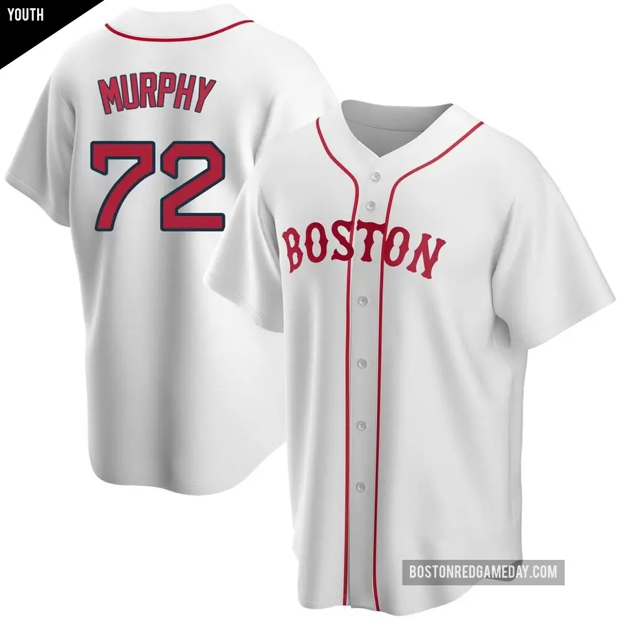 Youth Boston Red Sox ＃72 Chris Murphy Replica White Alternate Jersey