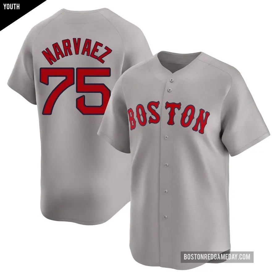 Youth Boston Red Sox ＃75 Carlos Narvaez Limited Gray Away Jersey