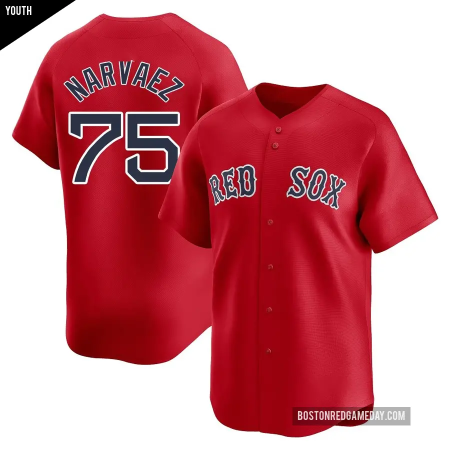 Youth Boston Red Sox ＃75 Carlos Narvaez Limited Red Alternate Jersey