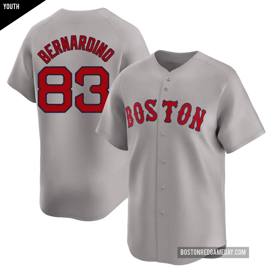 Youth Boston Red Sox ＃83 Brennan Bernardino Limited Gray Away Jersey