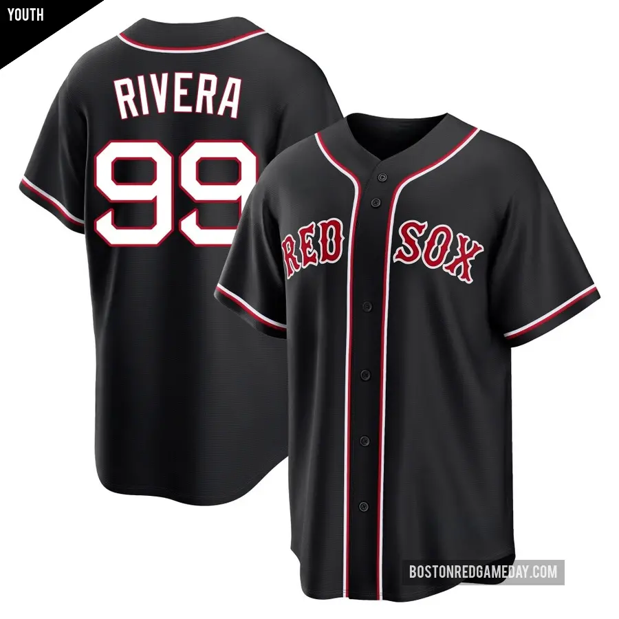 Youth Boston Red Sox ＃99 Eduardo Rivera Replica Black Fashion Out Jersey